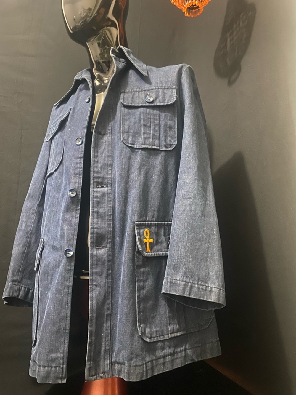 Men's Denim Field Jacket - Blue - Picture 7 of 9